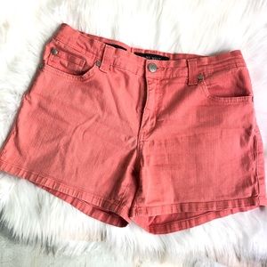 3x$25 Nine West Santa Monica Five Pocket Cotton Spandex Denim Shorts Salmon, 6